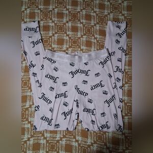 Juicy Couture Pink and Black Logo Leggings